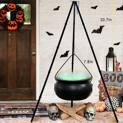 Halloween Witch's Cauldron with Tripod & Lights Candy Bucket Outdoor Party Decor