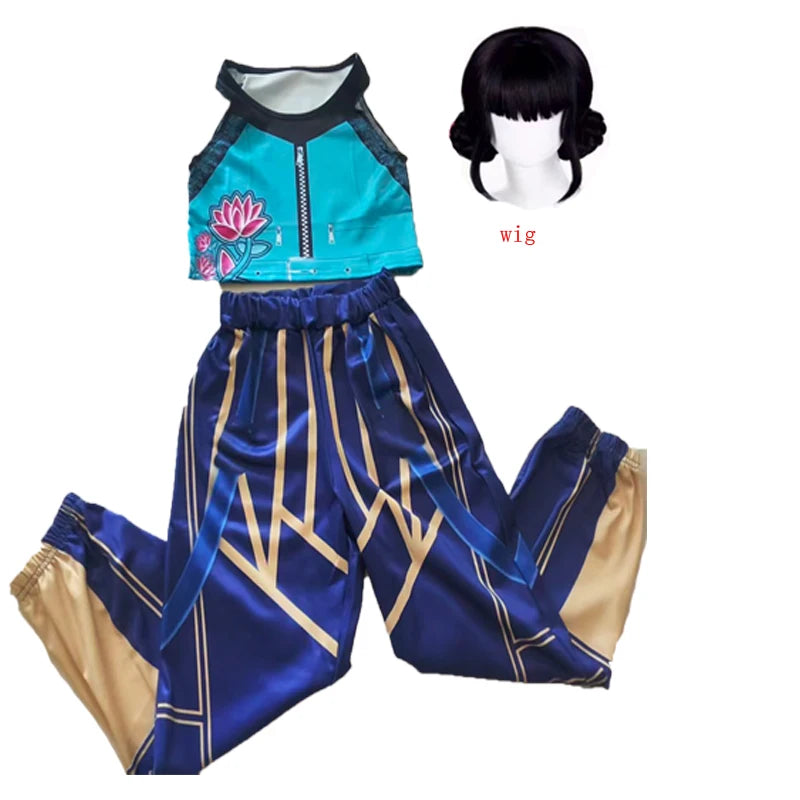 Anime KPop Demon Cosplay Costume – Zoey Wig & Daggers Set for Halloween