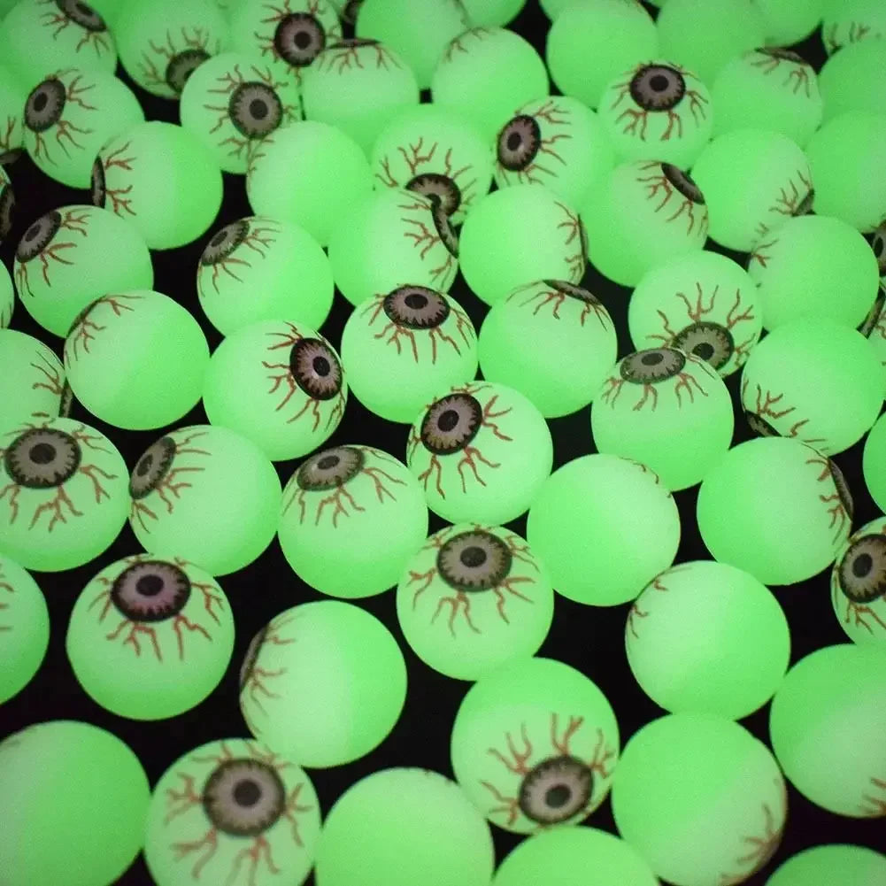 Glow-in-the-Dark Eyeball Bouncy Balls 32MM Halloween Scary Toys (5/10/20pcs)