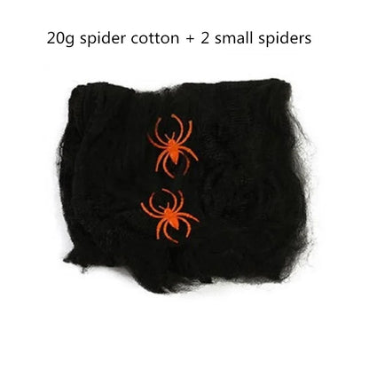 Giant Halloween Black Spider (30/90/150cm) with Web for Home & Haunted House Decor