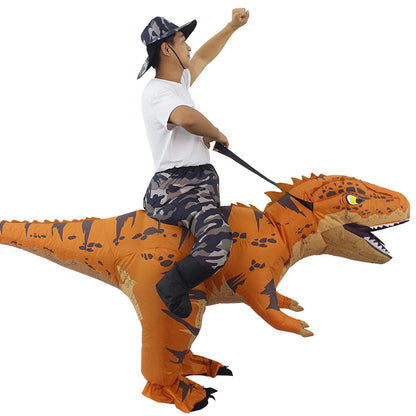 Inflatable Dinosaur Ride-On Costume – Halloween Party Cosplay for Adults