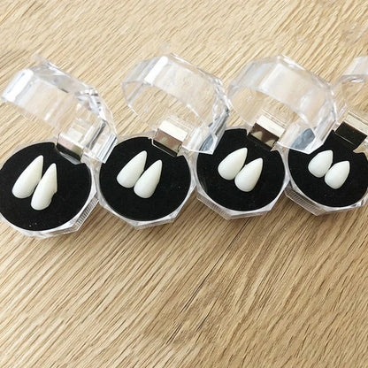 1 Pair Vampire Teeth Fangs Halloween Costume Props with Denture Adhesive