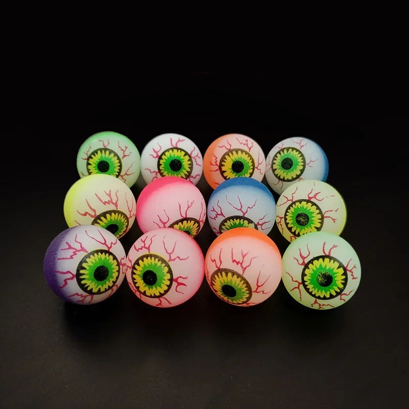 Glow-in-the-Dark Eyeball Bouncy Balls 32MM Halloween Scary Toys (5/10/20pcs)