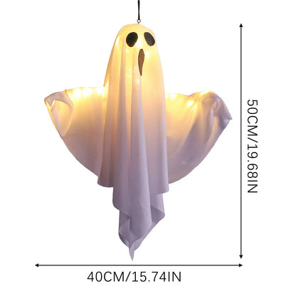 Halloween Light-Up Hanging Ghost Decorations for Tree, Window & Wall (50x40cm)