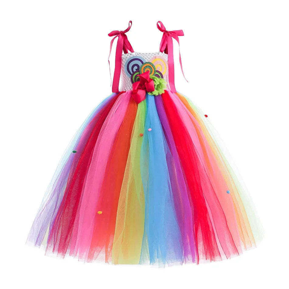 Candy Princess Halloween Dress with Headband & Candy Scepter, Sweet Party Costume