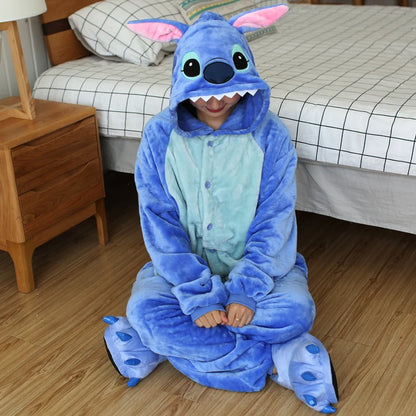 Adult Stitch Kigurumi Onesie, Animal Pajamas for Cosplay, Halloween & Christmas