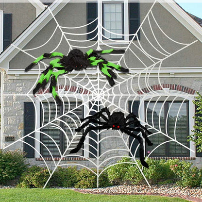 Giant Spider & Huge Web Halloween Decoration for Indoor & Outdoor Haunted Props