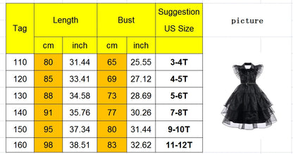 Purim Girls Wednesday Cosplay Dress Halloween Costume & Casual Summer Outfit