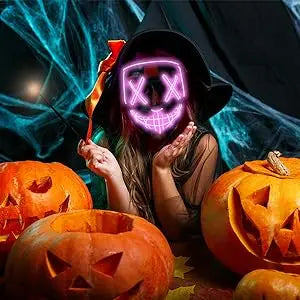 LED Light-Up Scary Halloween Mask for Cosplay & Parties