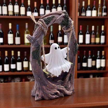 Halloween Swing Ghost Ornament, Spooky Ghost Statue Collectible