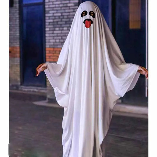 Halloween Horror White Ghost Cosplay Costume for Adults & Kids Masquerade Party