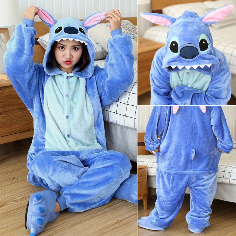 Adult Stitch Kigurumi Onesie, Animal Pajamas for Cosplay, Halloween & Christmas