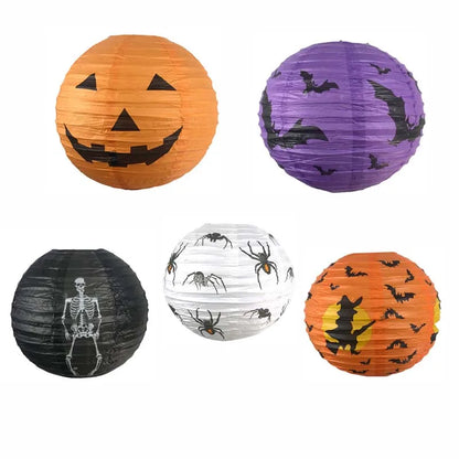 Halloween Hanging Lanterns – Pumpkin, Bat & Skeleton Decor
