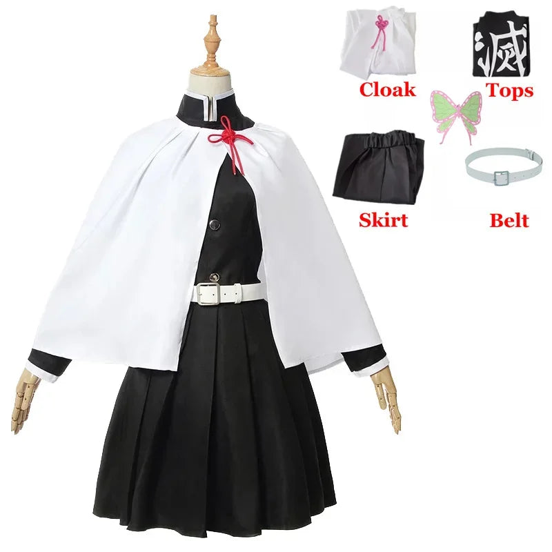 Demon Slayer Kanao Tsuyuri Cosplay Costume, Halloween Party Outfit with Wig
