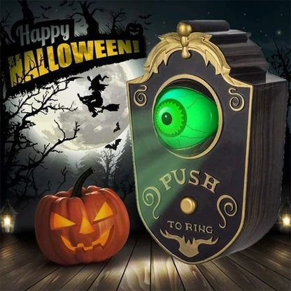 1/2PCS Halloween One-Eyed Doorbell Prop with Glowing Eyeball & Spider