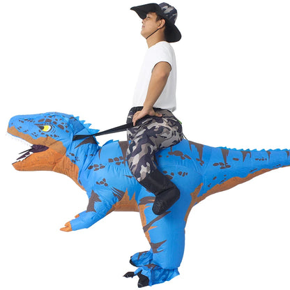 Inflatable Dinosaur Ride-On Costume – Halloween Party Cosplay for Adults