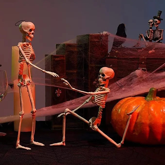 Posable Halloween Skeleton (40/90cm) Human Bones for Party & Haunted House Decor