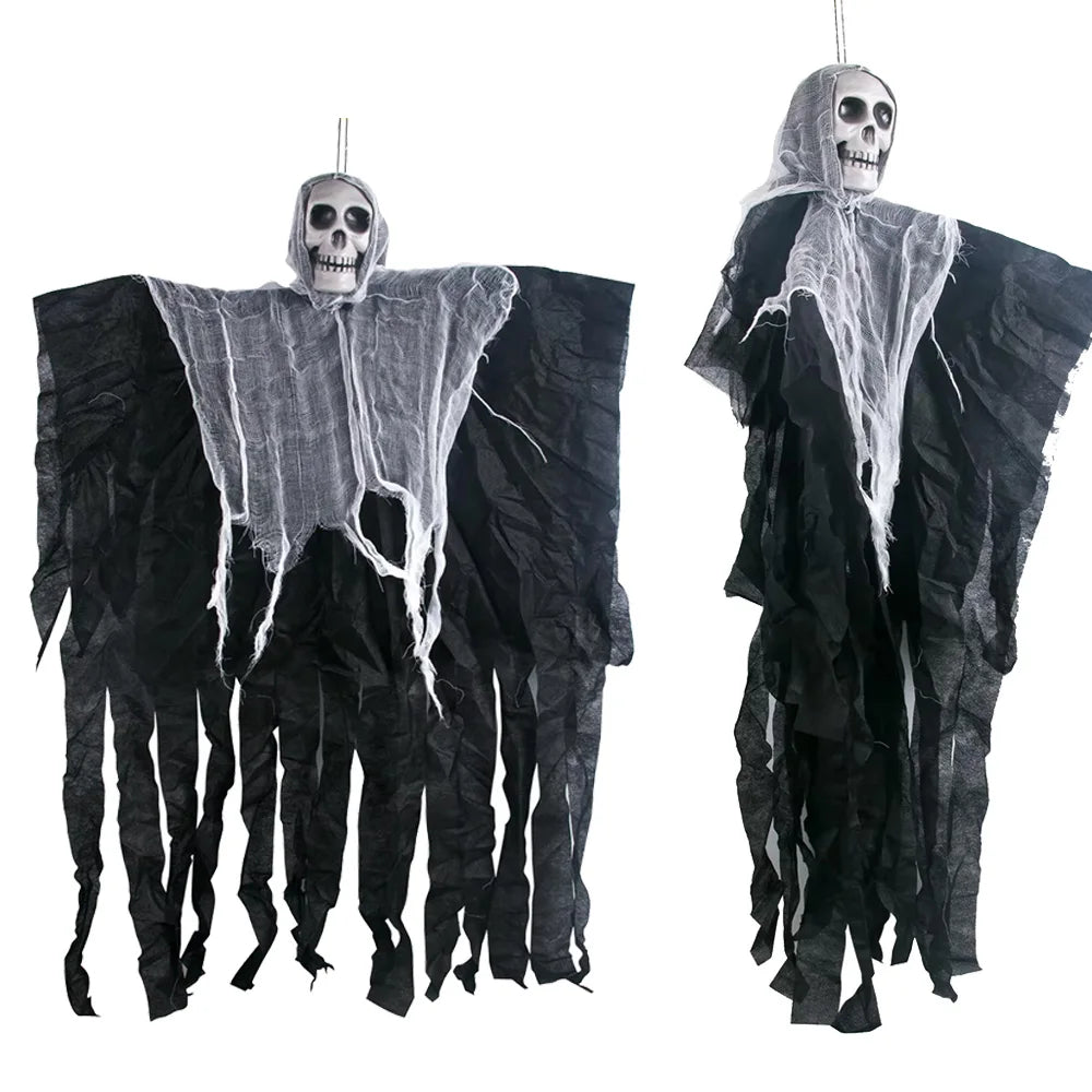 Halloween Skull Gauze Hanging Ghost Pendant Haunted House Bar Decoration Prop