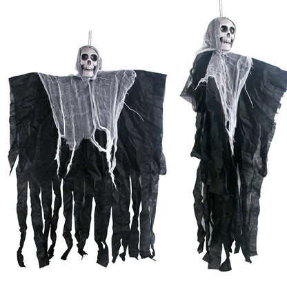 Halloween Skull Gauze Hanging Ghost Pendant Haunted House Bar Decoration Prop