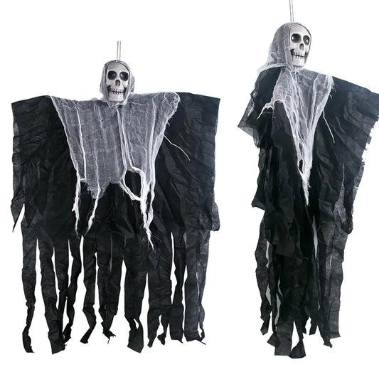 Halloween Skull Gauze Hanging Ghost Pendant Haunted House Bar Decoration Prop