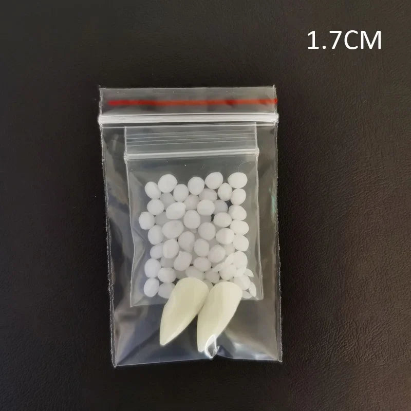 1 Pair Vampire Teeth Fangs Halloween Costume Props with Denture Adhesive