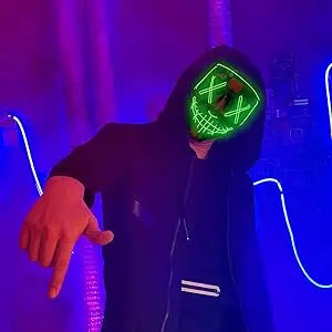 LED Light-Up Scary Halloween Mask for Cosplay & Parties