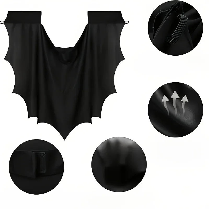 Halloween Bat Costume for Adults – Wing Cape, Eye Mask & Hair Clips