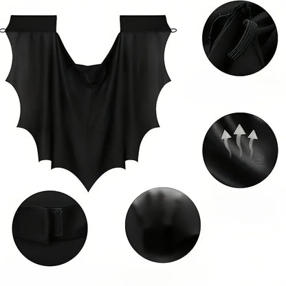 Halloween Bat Costume for Adults – Wing Cape, Eye Mask & Hair Clips
