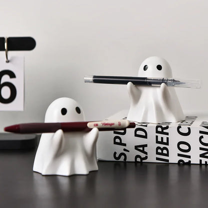 Halloween cute ghost ornament creative desktop decoration for friends birthday gift funny pen holder