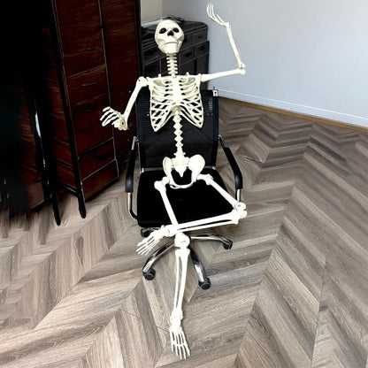 Life-Size Halloween Skeleton with Posable Joints for Garden & Spooky Photo Props