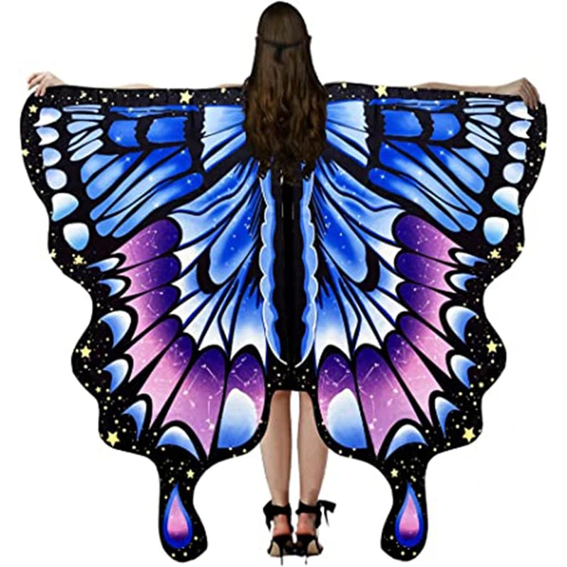 Women's Stage Dance Butterfly Wings Cape, Adult Cosplay Party Accessory