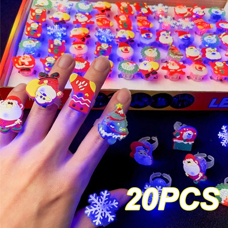 10/20PCS Cute Glowing Halloween Rings & Bracelets for Kids Party Decoration