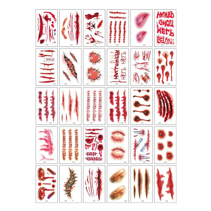 Bleeding Wound Tattoo Stickers (30pcs)