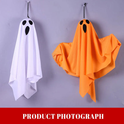 Halloween Ghost Hanging Decorations Halloween Hanging Light Up White Orange Flying Ghost Tree Window Wall Scary Ornament 50X40CM
