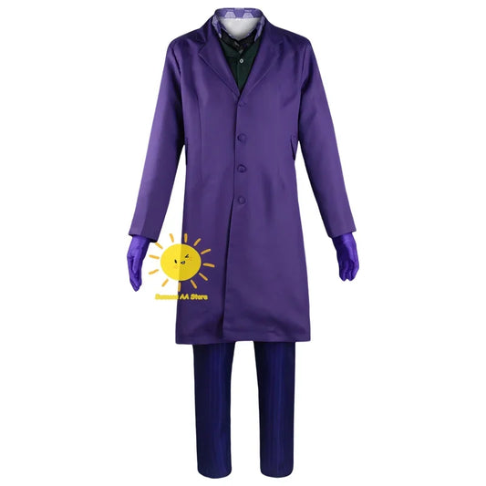 BEAST KINGDOM Movie Joker Cosplay, Purple Suit & Green Wig, Halloween Party Costume,