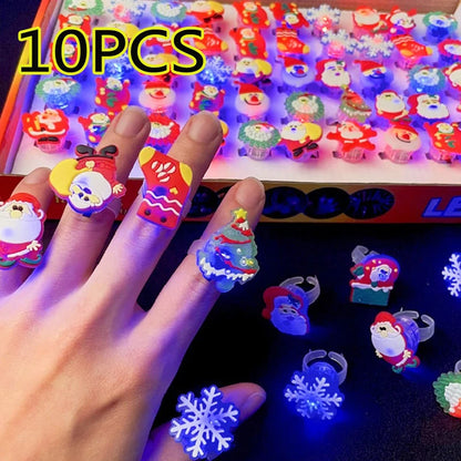 10/20PCS Cute Glowing Halloween Rings & Bracelets for Kids Party Decoration