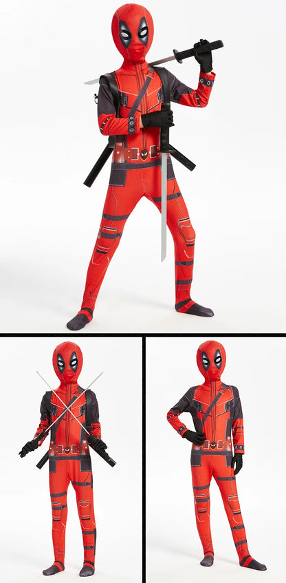 Deadpool 3 Kids Costume – Full Bodysuit Cosplay for Halloween