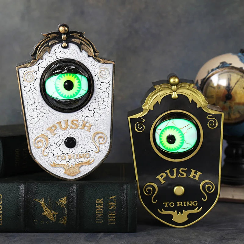 1/2PCS Halloween One-Eyed Doorbell Prop with Glowing Eyeball & Spider