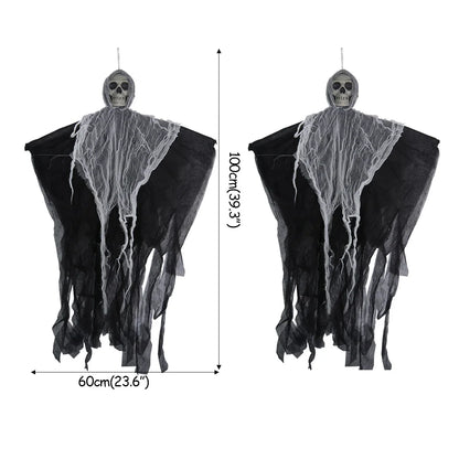 Halloween Skull Gauze Hanging Ghost Pendant Haunted House Bar Decoration Prop