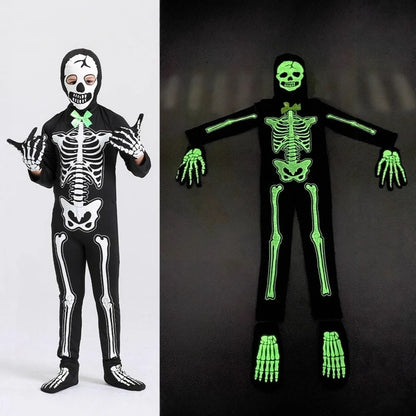 Halloween Skeleton Monster Costume – Glow-in-the-Dark Jumpsuit for Party