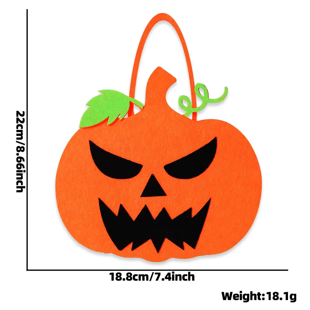 Felt Halloween Trick-or-Treat Bag with Spooky Pumpkin & Ghost Design