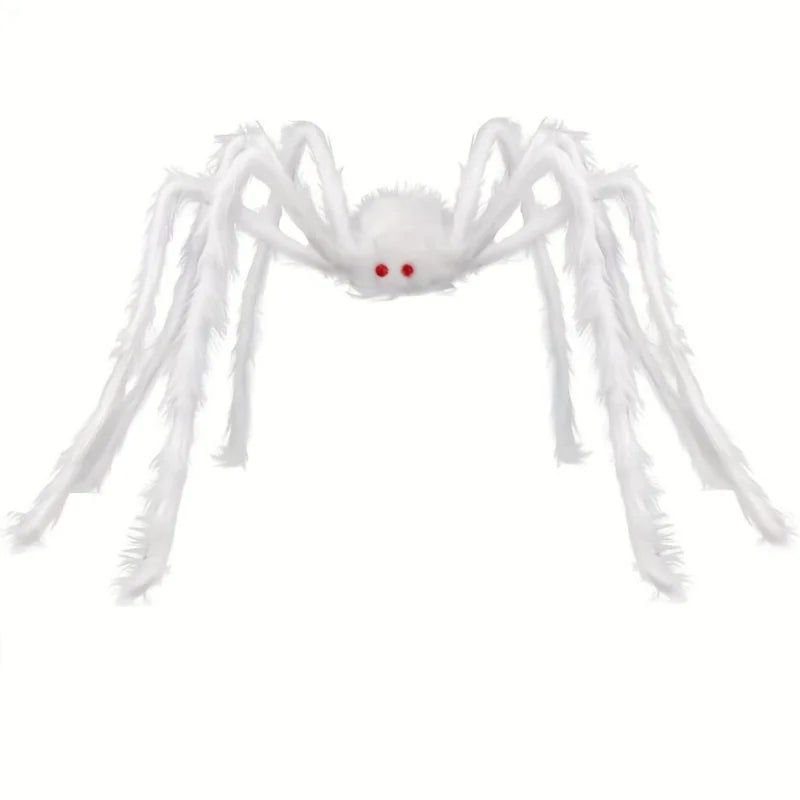 Big Plush White Giant Spider Halloween Horror Party Prop Outdoor Decoration