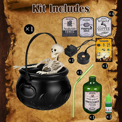 Halloween Witch Cauldron with Fog Maker Scary Prop for Party & Home Decor